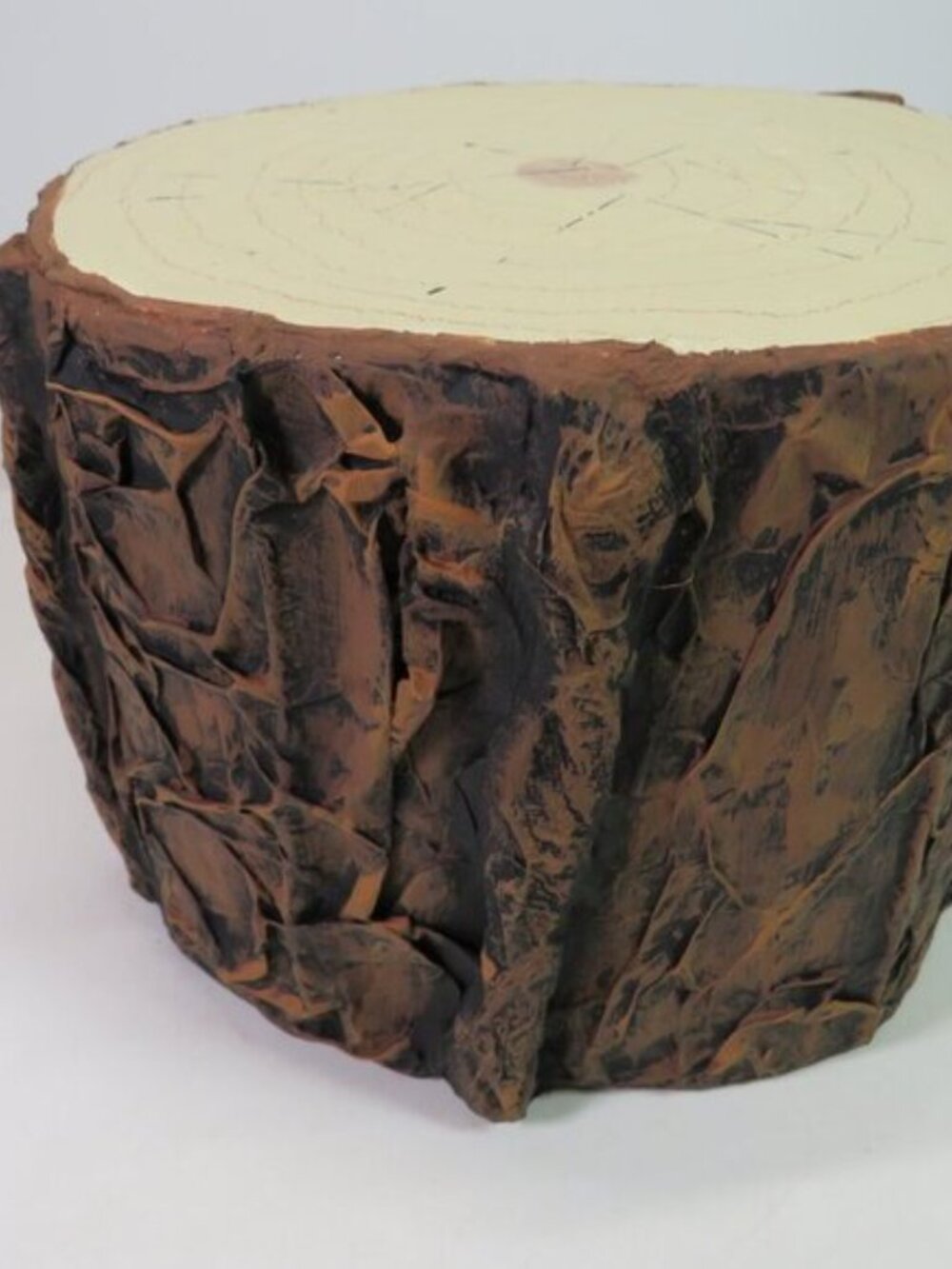 Handcrafted Rustic Tree Log Trunk Display Riser Woodland Faux Stump Decor Stand - Picture 8 of 12